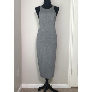Ripley Rader Midi‎ Bodycon Dress Medium Made in LA Grey Racerback Lightweight